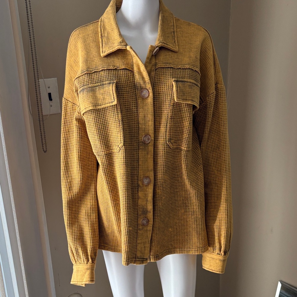 Mystree Yellow Button Down Shirt